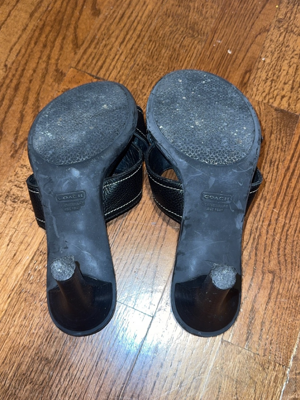 Coach Women's Black Leather Heels - Picture 4 of 5